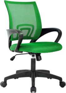 Home Office Chair Ergonomic Desk Chair Mesh Computer Chair with Lumbar Support Armrest Adjustable Rolling Swivel Chair for Women Adults, Green