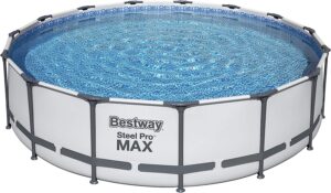 Bestway: Steel Pro MAX 15' X 42" Above Ground Pool Set - 3955 Gallon, Outdoor Family Pool, Corrosion & Puncture Resistant, Includes Filter, Pump, Ladder & Cover