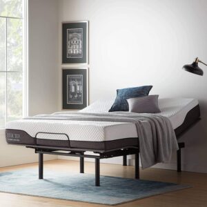 Lucid L150 Adjustable Base – Bed Frame with Head and Foot Incline – Wireless Remote Control – Premium Quiet Motor, Full size