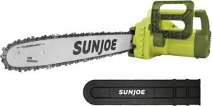 Sun Joe SWJ701E 18-inch 14.0 Amp Electric Chain Saw with Kickback Safety Brake, Green