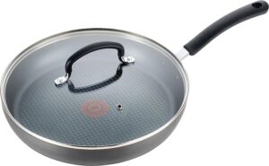 T-fal Ultimate Hard Anodized Nonstick Fry Pan with Lid 12 Inch Cookware, Pots and Pans, Dishwasher Safe Black