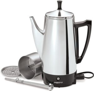 Presto 02811 12-Cup Stainless Steel Coffee Maker, 9.7"D x 13.1"W x 6.2"H