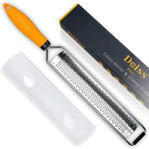 Deiss PRO Lemon Zester & Heavy Duty Cheese Grater & Vegetable Grater — Parmesan Cheese Lemon, Garlic, Nutmeg, Chocolate, Fruits, Vegetables, Ginger...
