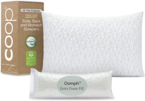 Coop Home Goods - Premium Adjustable Loft Pillow - Cross-Cut Memory Foam Fill - Lulltra Washable Cover from Bamboo Derived Rayon - CertiPUR-US/GREENGUARD Gold Certified - King