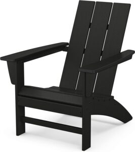 POLYWOOD AD420BL Modern Adirondack Chair, Black