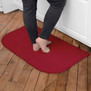 Washable Stain Resistant Kitchen Rugs with Latex Backing, Kitchen Mats for Floor, 18"x30" Red, John Ritzenthaler Company