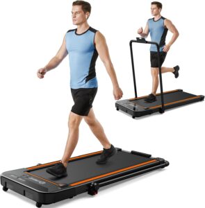 UREVO 2 in 1 Under Desk Treadmill, 2.5HP Folding Electric Treadmill Walking Jogging Machine for Home Office with Remote Control