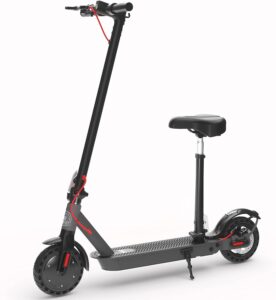 Hiboy S2 Electric Scooter - 8.5" Solid Tires - Up to 17 Miles Long-Range & 19 MPH Portable Folding Commuting Scooter for Adults with Double Braking System and App (Optional Seat)