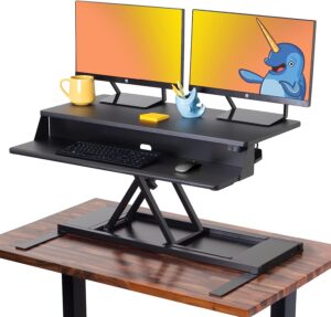 Stand Steady Flexpro Power 36 Inch Electric Standing Desk - Electric Height Adjustable Stand up Desk by Award Winning Holds 2 Monitors (Black) (36")