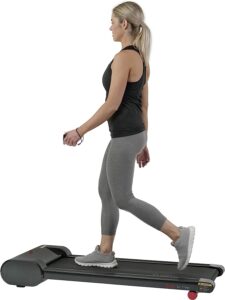 Sunny Health & Fitness Slim Walking Pad Treadmill for Under Desk or Home Office w/Optional Arm Exercisers or Automated Desk
