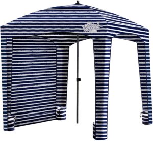 Qipi Beach Cabana - Easy to Set Up Canopy, Waterproof, Portable 6' x 6' Beach Shelter, Included Side Wall, Shade with UPF 50+ UV Protection, Ultimate Sun Umbrella - for Kids, Family & Friends